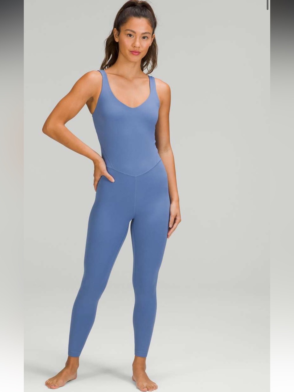NEW WITHOUT TAGS Lululemon Sz 4 Align Bodysuit 25" In Color Water Drop